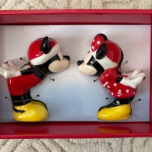 SOLD- Disney Mickey Minnie Mouse Christmas Salt and Pepper Shakers